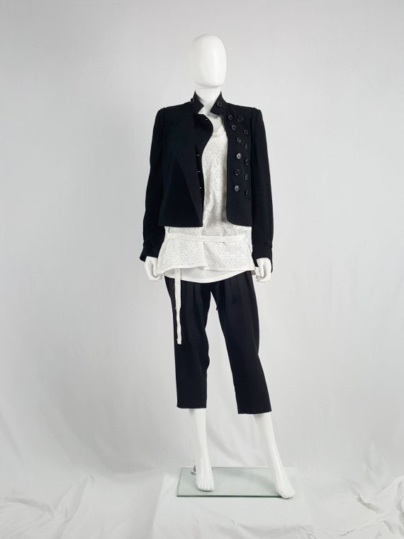vaniitas vintage Ann Demeulemeester black asymmetric jacket with double button rows runway fall 2010 140012
