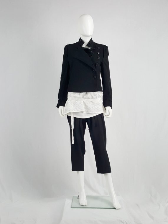 vaniitas vintage Ann Demeulemeester black asymmetric jacket with double button rows runway fall 2010 140333