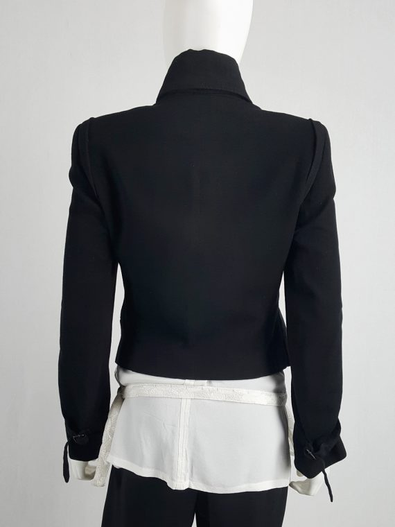 vaniitas vintage Ann Demeulemeester black asymmetric jacket with double button rows runway fall 2010 141048