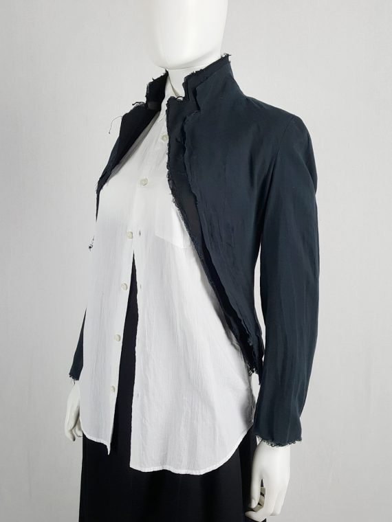 vaniitas vintage Comme des Garçons blue triple-layered blazer with cutaway hem AD 1997 115602