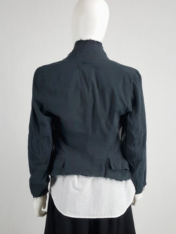 vaniitas vintage Comme des Garçons blue triple-layered blazer with cutaway hem AD 1997 115816
