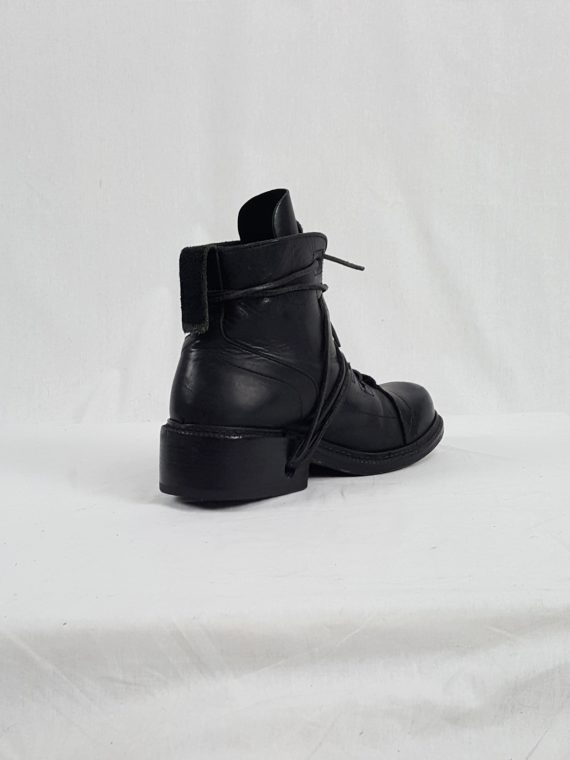 vaniitas vintage Dirk Bikkembergs black tall lace-up boots with laces through the soles 90s archive173310(0)