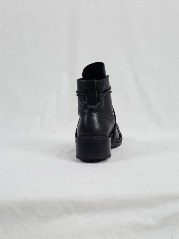 vaniitas vintage Dirk Bikkembergs black tall lace-up boots with laces through the soles 90s archive173324