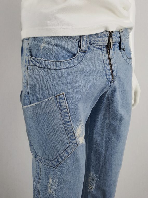 vaniitas vintage Dirk Bikkembergs denim trousers with leg pocket and trompe-l’oeil back pocket runway spring 2005 162009(0)