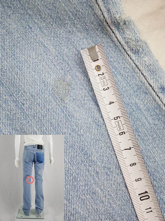 vaniitas vintage Dirk Bikkembergs denim trousers with leg pocket and trompe-l’oeil back pocket runway spring 2005 163241