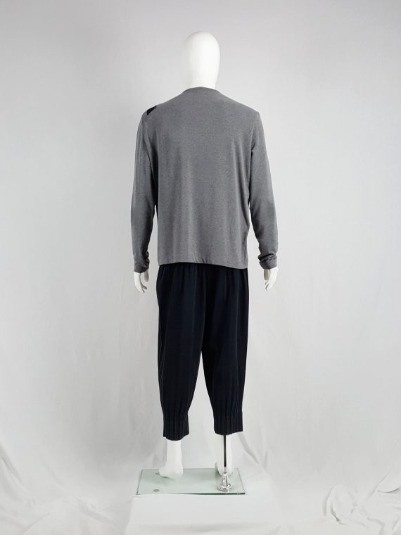 vaniitas vintage Dirk Bikkembergs grey oversized jumper with black shoulder patch150044