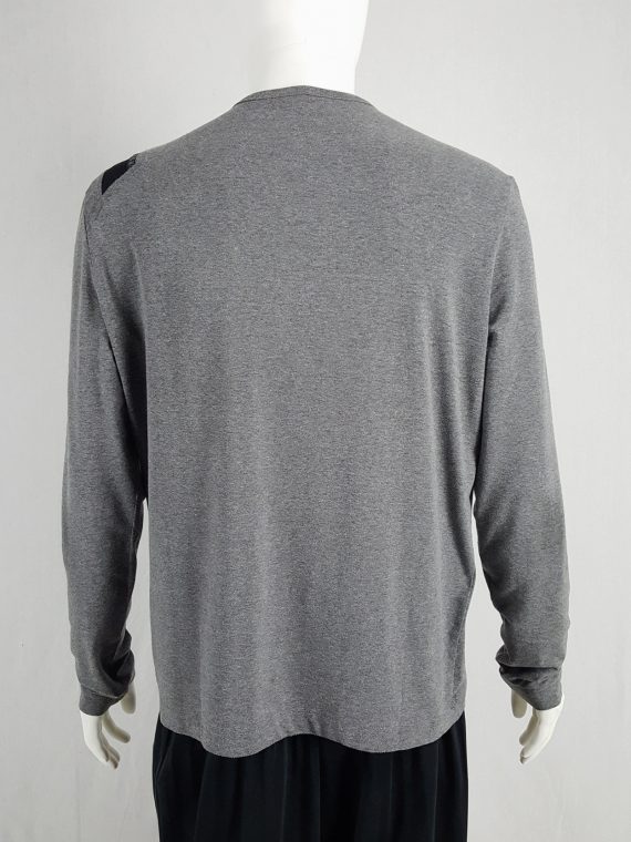 vaniitas vintage Dirk Bikkembergs grey oversized jumper with black shoulder patch150113