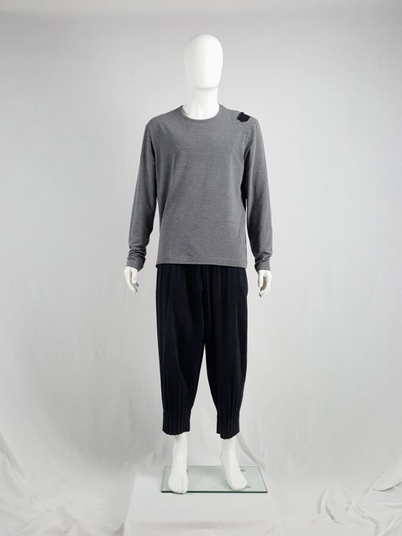 vaniitas vintage Dirk Bikkembergs grey oversized jumper with black shoulder patch150210