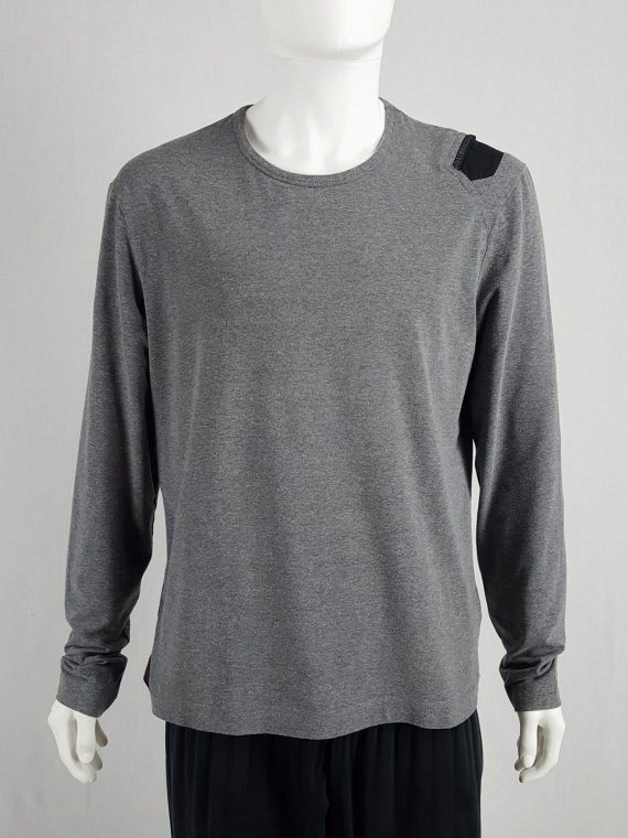 vaniitas vintage Dirk Bikkembergs grey oversized jumper with black shoulder patch150258