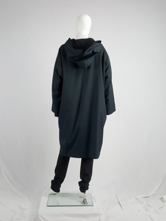 vaniitas vintage Issey Miyake Windcoat black oversized parka with zipped hood 131559