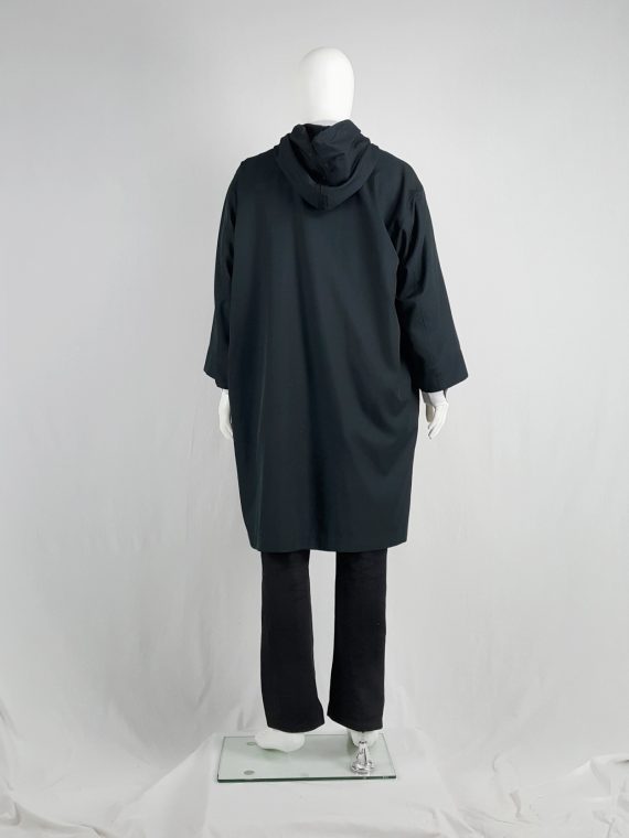 vaniitas vintage Issey Miyake Windcoat black oversized parka with zipped hood 133338