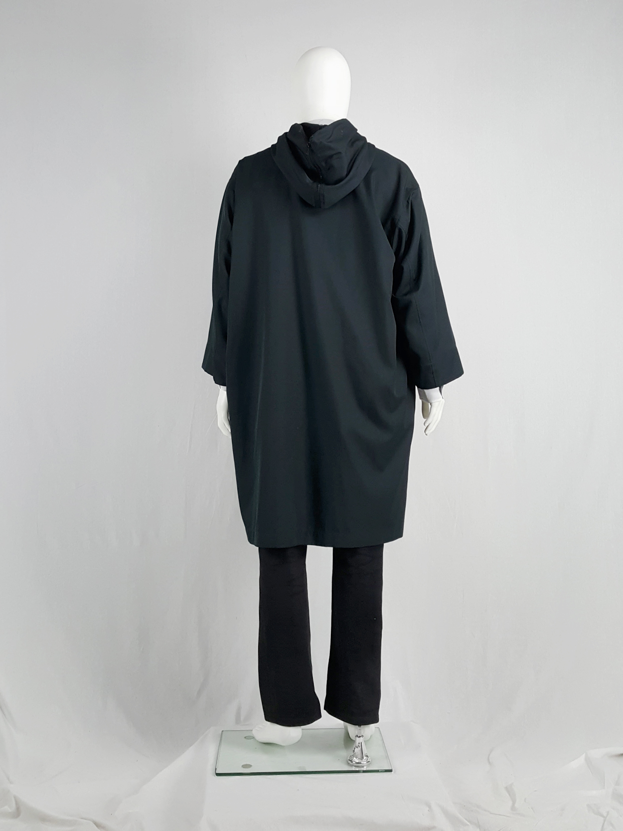 Issey Miyake Windcoat black oversized parka with zipped hood — 1990s ...