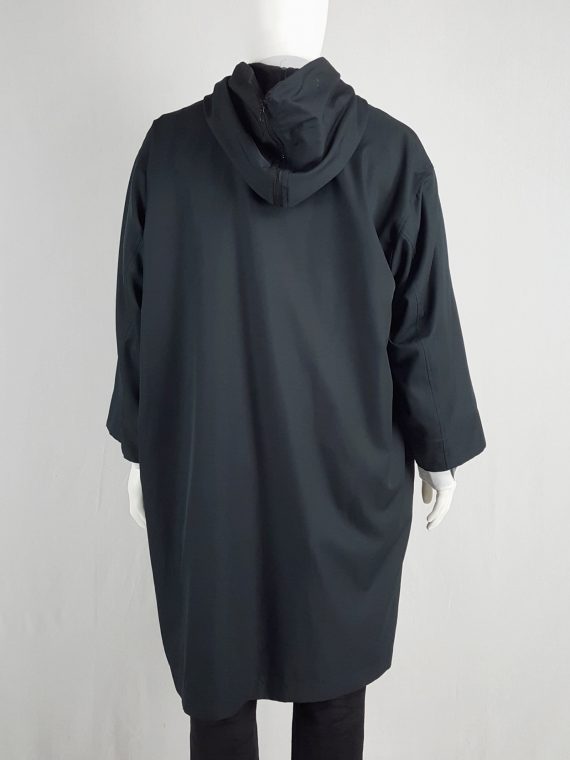 vaniitas vintage Issey Miyake Windcoat black oversized parka with zipped hood 133354