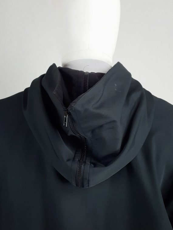 vaniitas vintage Issey Miyake Windcoat black oversized parka with zipped hood 133420