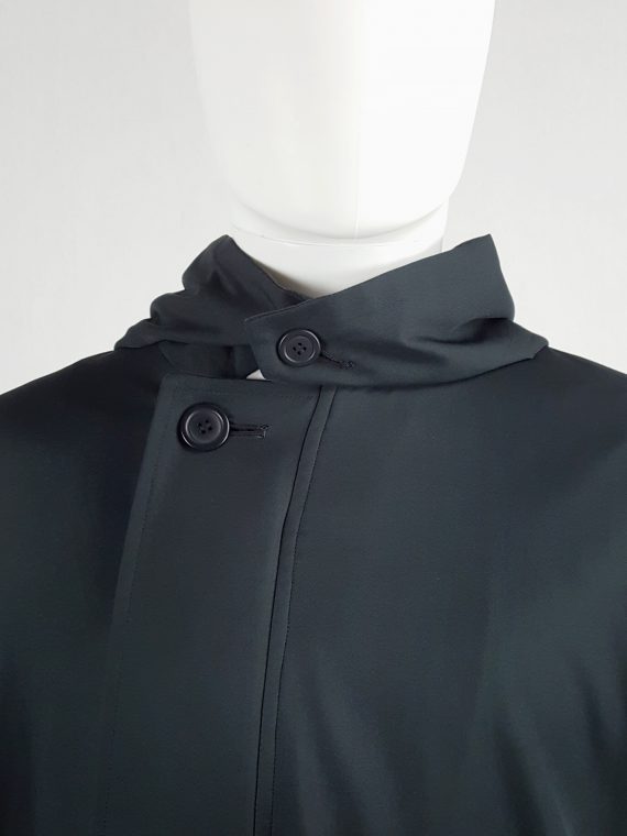 vaniitas vintage Issey Miyake Windcoat black oversized parka with zipped hood 133455(0)