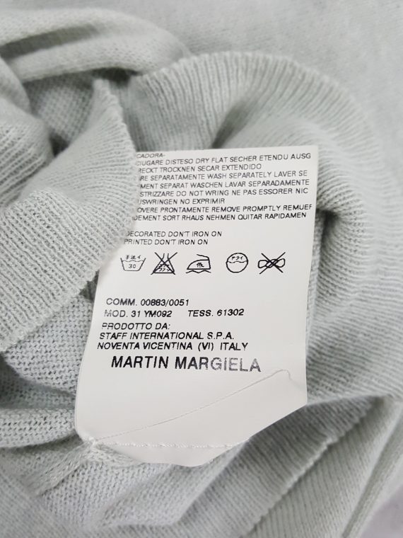 vaniitas vintage Maison Martin Margiela sage green sleeveless jumper worn sideways spring 2005 161341
