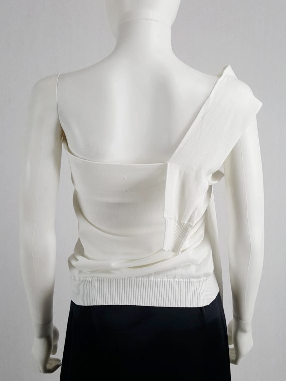 vaniitas vintage Maison Martin Margiela white one-sleeved top with extra sleeves spring 2007 105854