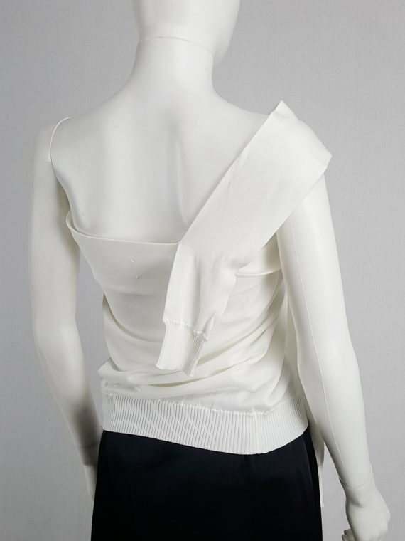 vaniitas vintage Maison Martin Margiela white one-sleeved top with extra sleeves spring 2007 105927