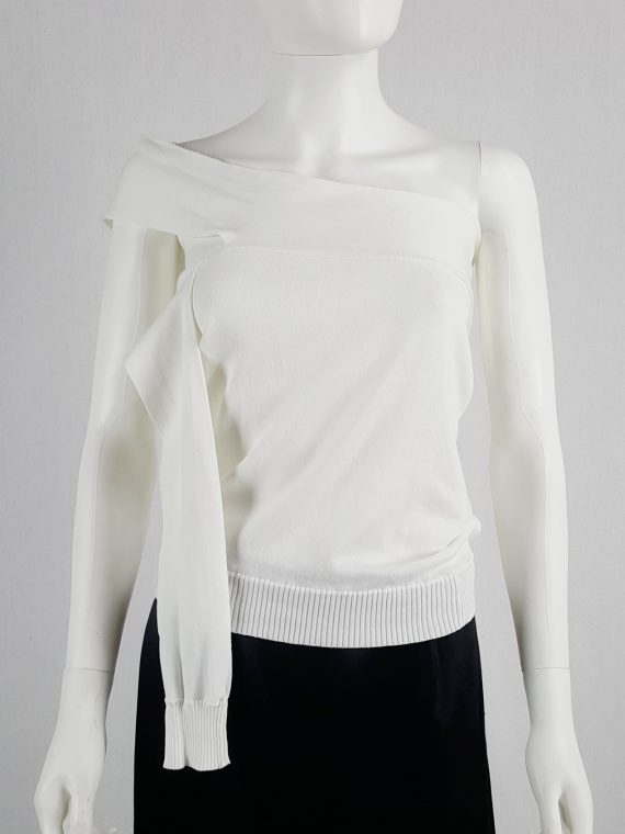 vaniitas vintage Maison Martin Margiela white one-sleeved top with extra sleeves spring 2007 110113