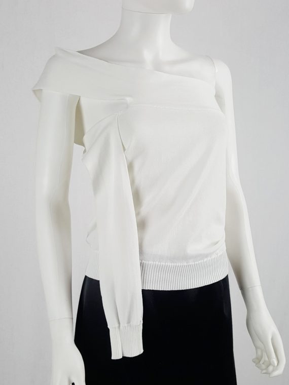 vaniitas vintage Maison Martin Margiela white one-sleeved top with extra sleeves spring 2007 110130