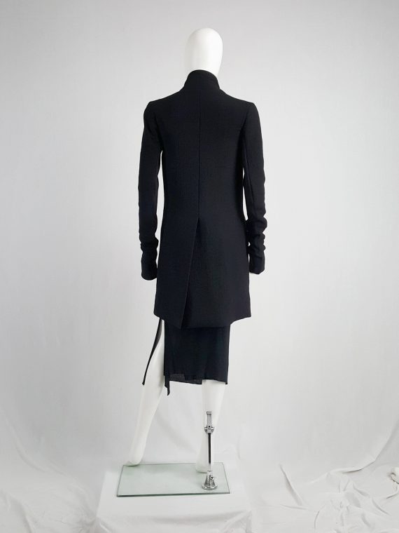 vaniitas vintage Rick Owens CRUST black coat with asymmetric zipper and cowl neck fall 2009 113749