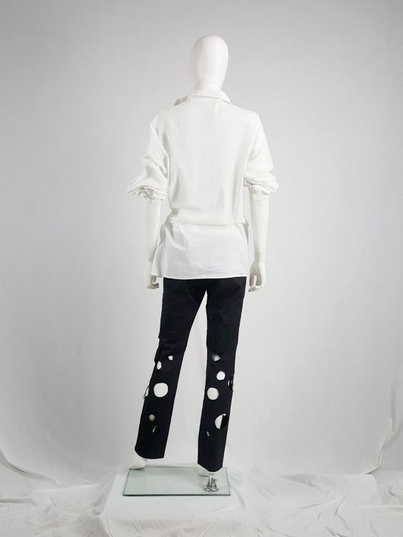 Yohji Yamamoto black trousers with circle cutouts runway spring 2010 124007