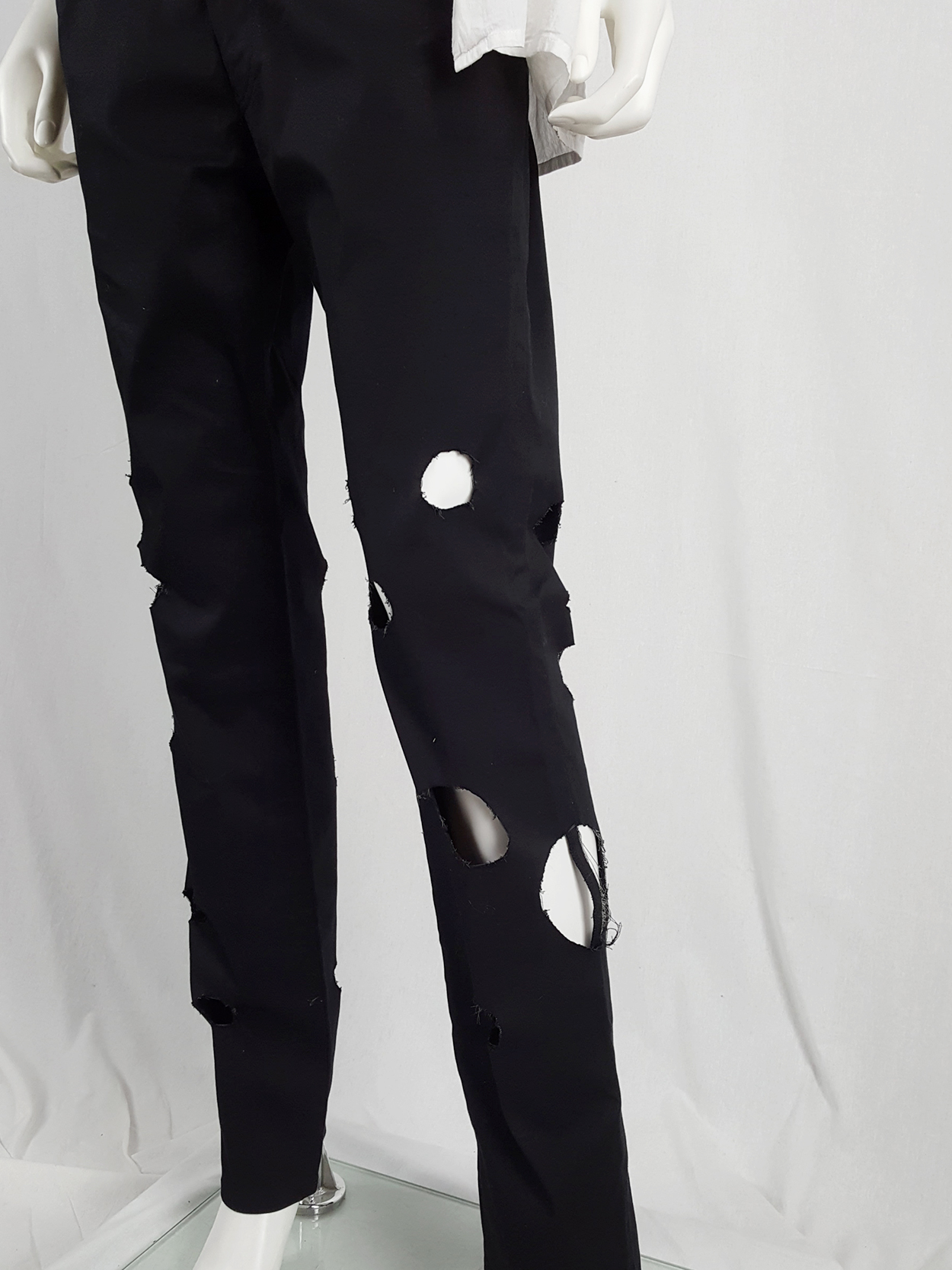 Yohji Yamamoto black trousers with circle cutouts — spring 2010 - V A N ...