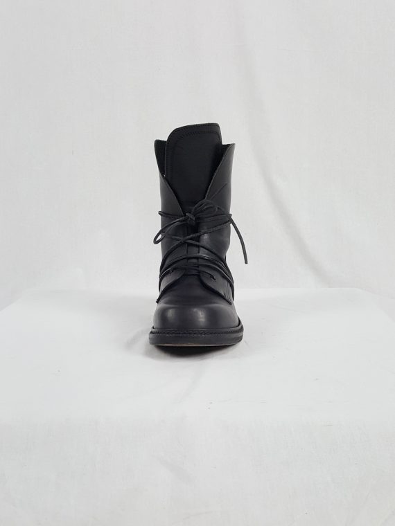 vaniitas Dirk Bikkembergs black tall boots with laces through the metal heel 1009s archival 191201