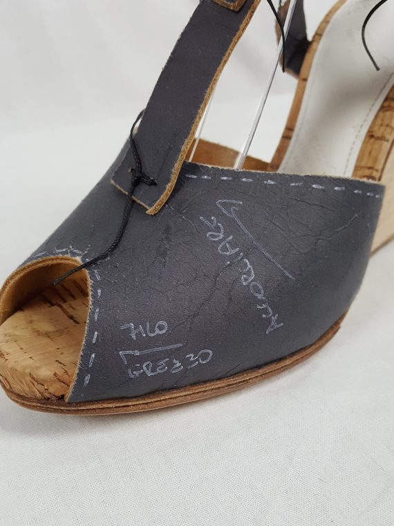 vaniitas Maison Martin Margiela grey prototype sandals with handwriting spring 2007 144354