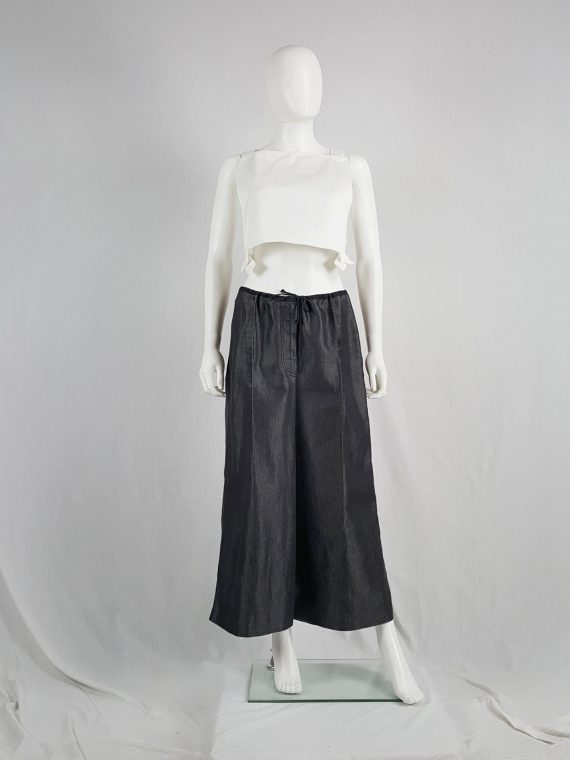 vaniitas vintage Ann Demeulemeester denim maxi skirt mimicking oversized trousers spring 1991 142640