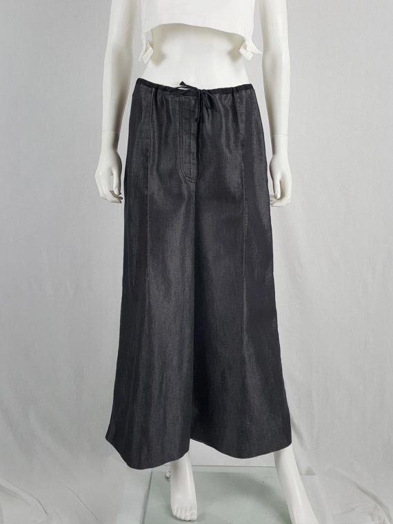 vaniitas vintage Ann Demeulemeester denim maxi skirt mimicking oversized trousers spring 1991 142658