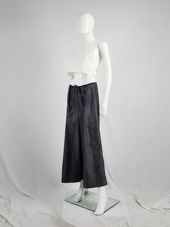 vaniitas vintage Ann Demeulemeester denim maxi skirt mimicking oversized trousers spring 1991 142741