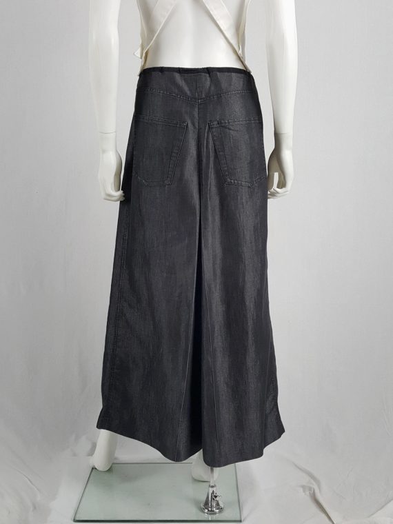 vaniitas vintage Ann Demeulemeester denim maxi skirt mimicking oversized trousers spring 1991 142914