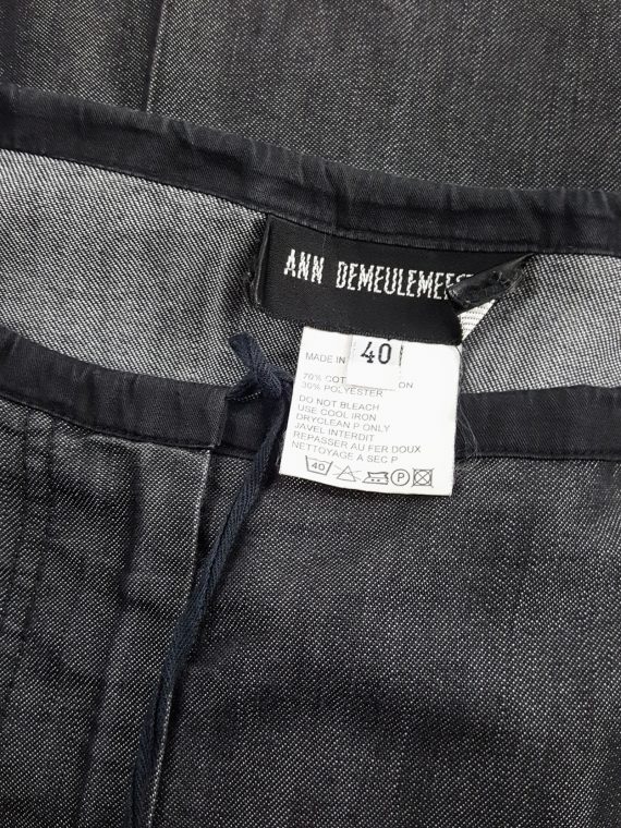 vaniitas vintage Ann Demeulemeester denim maxi skirt mimicking oversized trousers spring 1991 143042