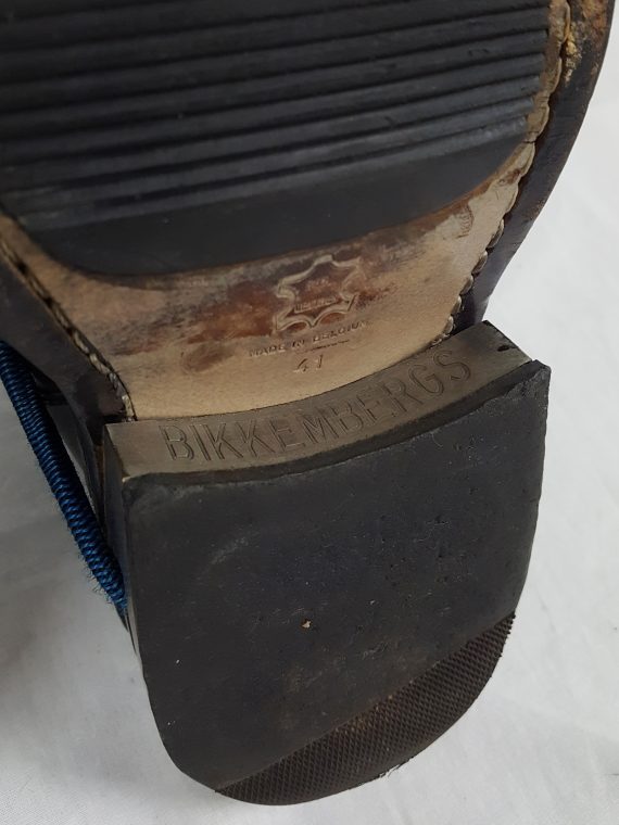 vaniitas vintage Dirk Bikkembergs black boots with blue mountaineering straps 1990S 1995 173745