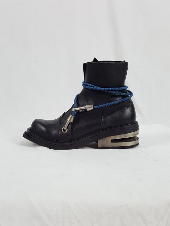 vaniitas vintage Dirk Bikkembergs black mountaineering boots with blue elastic 90s archive 1995194434