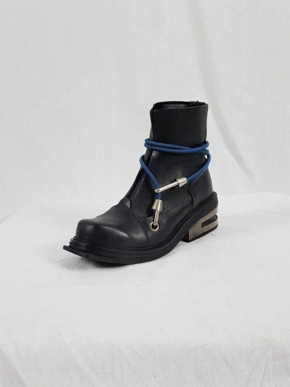 vaniitas vintage Dirk Bikkembergs black mountaineering boots with blue elastic 90s archive 1995194511