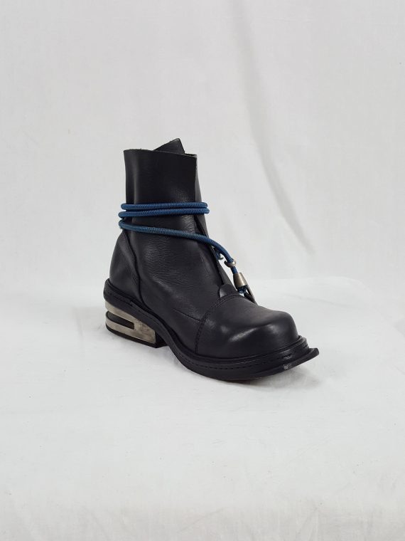 vaniitas vintage Dirk Bikkembergs black mountaineering boots with blue elastic 90s archive 1995194540(0)