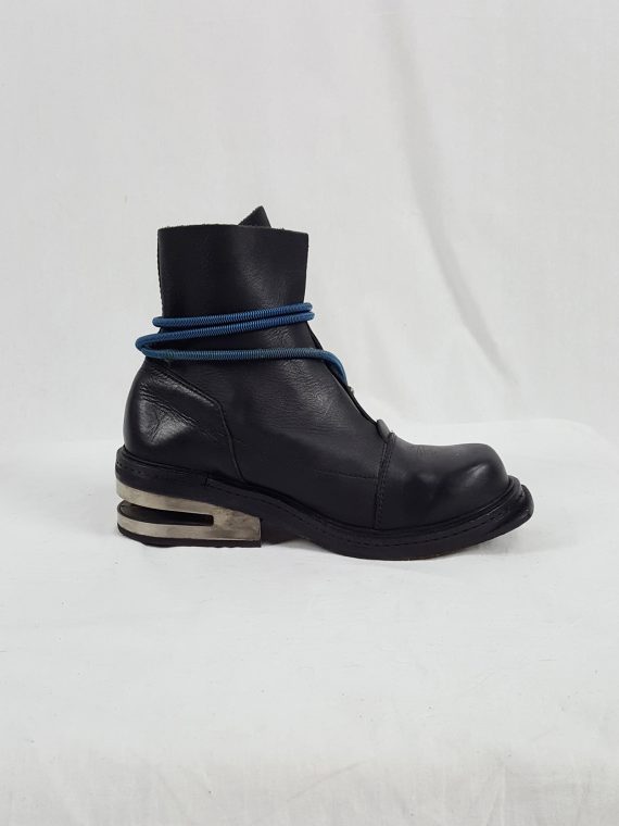 vaniitas vintage Dirk Bikkembergs black mountaineering boots with blue elastic 90s archive 1995194555