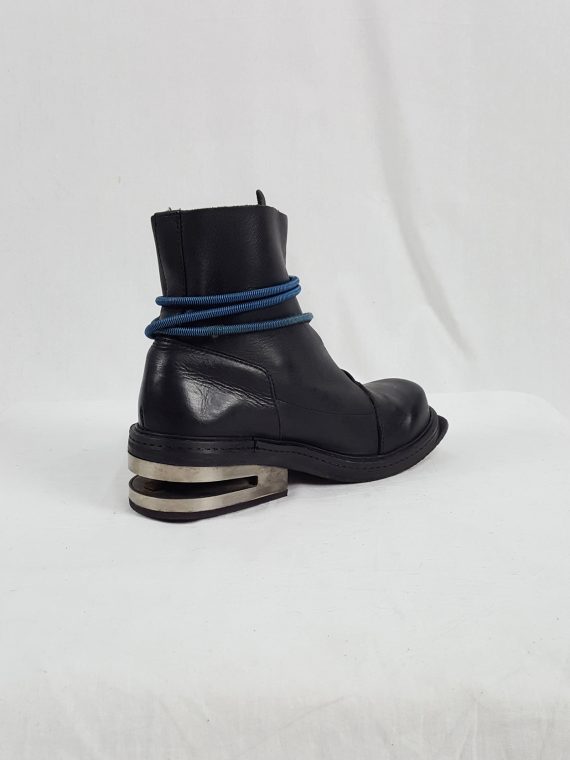 vaniitas vintage Dirk Bikkembergs black mountaineering boots with blue elastic 90s archive 1995194608