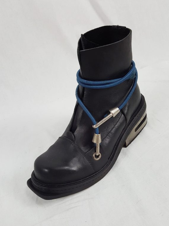 vaniitas vintage Dirk Bikkembergs black mountaineering boots with blue elastic 90s archive 1995194656