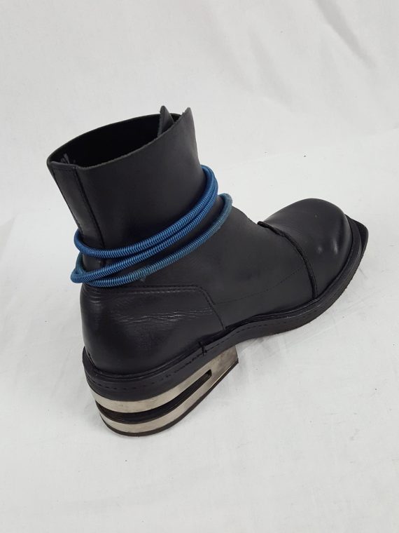 vaniitas vintage Dirk Bikkembergs black mountaineering boots with blue elastic 90s archive 1995194714