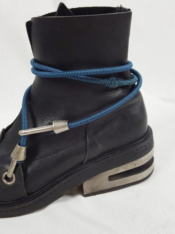 vaniitas vintage Dirk Bikkembergs black mountaineering boots with blue elastic 90s archive 1995194727