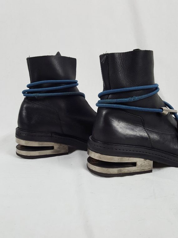 vaniitas vintage Dirk Bikkembergs black mountaineering boots with blue elastic 90s archive 1995194800