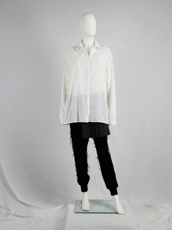 vaniitas vintage Haider Ackermann white oversized shirt with side drape 122722
