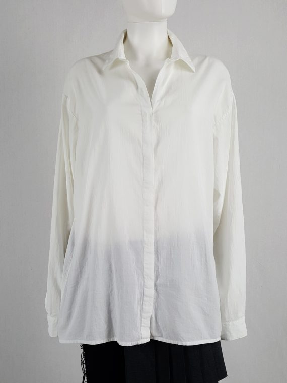 vaniitas vintage Haider Ackermann white oversized shirt with side drape 122749