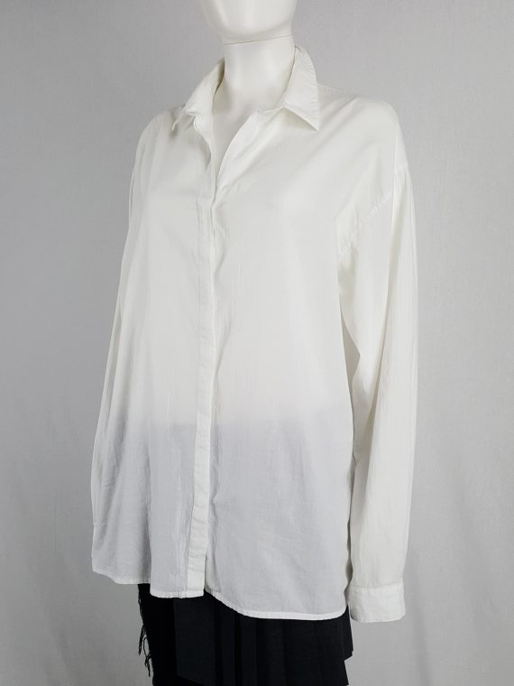 vaniitas vintage Haider Ackermann white oversized shirt with side drape 122803