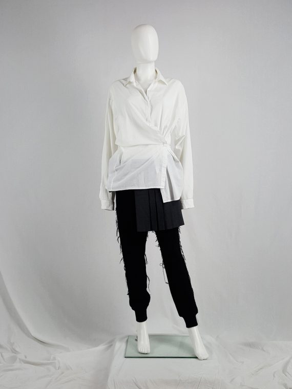 vaniitas vintage Haider Ackermann white oversized shirt with side drape 123101