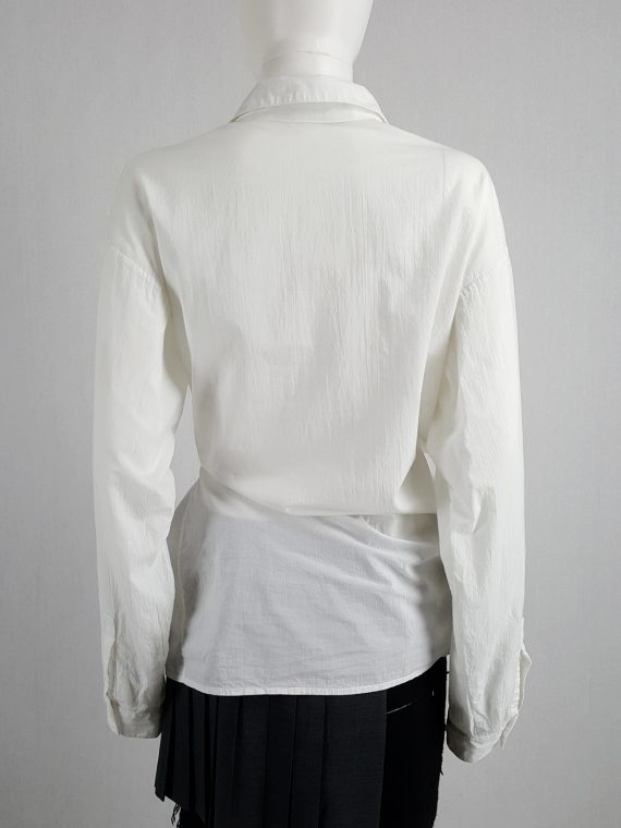 vaniitas vintage Haider Ackermann white oversized shirt with side drape 123416