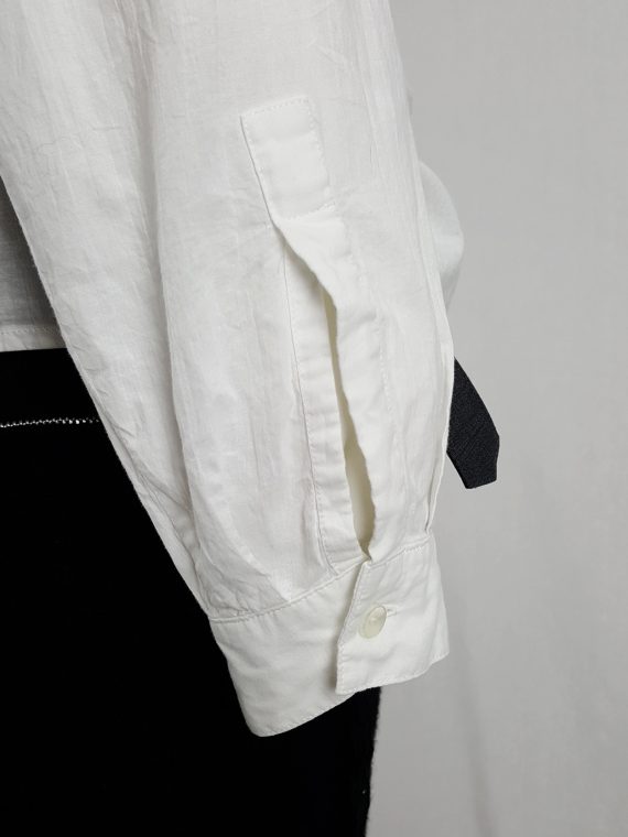 vaniitas vintage Haider Ackermann white oversized shirt with side drape 123440